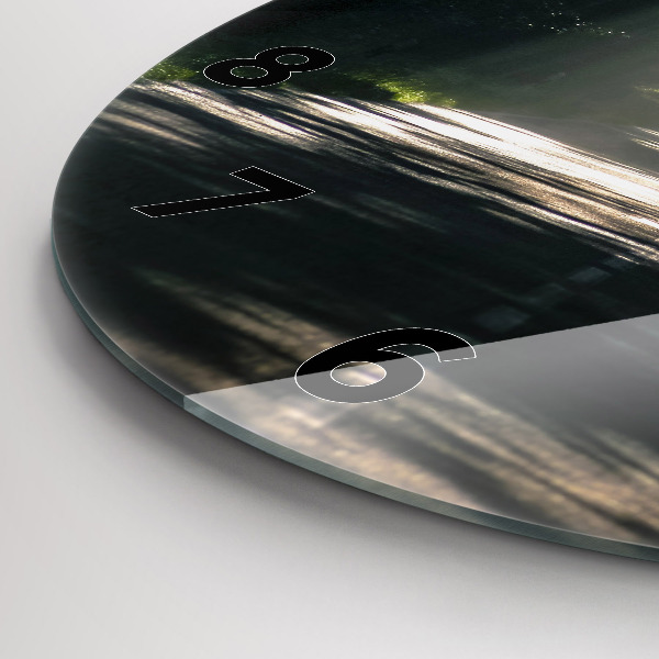 Orologio rotondo in vetro Strada forestale