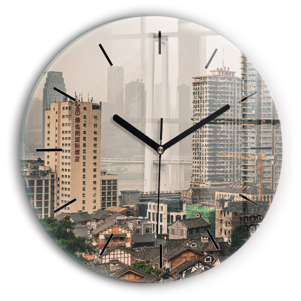 Orologio rotondo in vetro Città vecchia di Chongqing