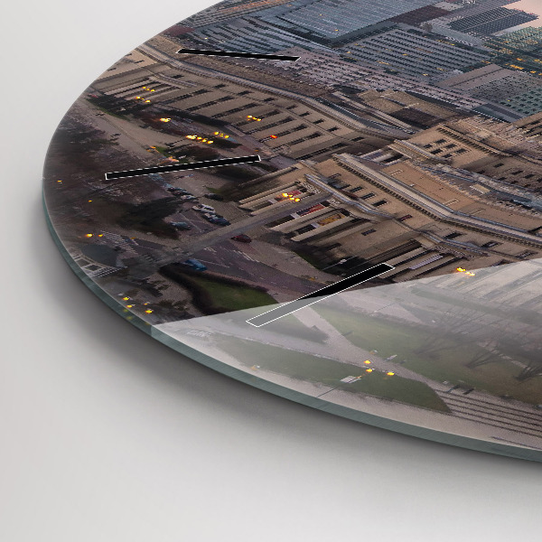 Orologio rotondo in vetro Panorama di Varsavia