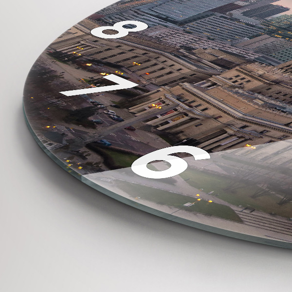 Orologio rotondo in vetro Panorama di Varsavia