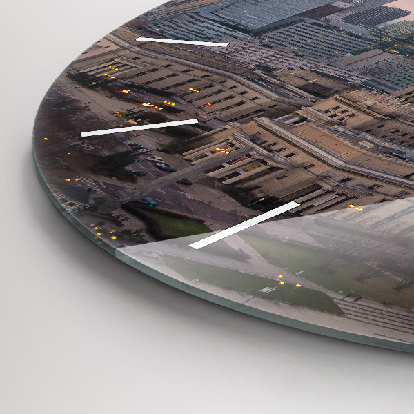 Orologio rotondo in vetro Panorama di Varsavia