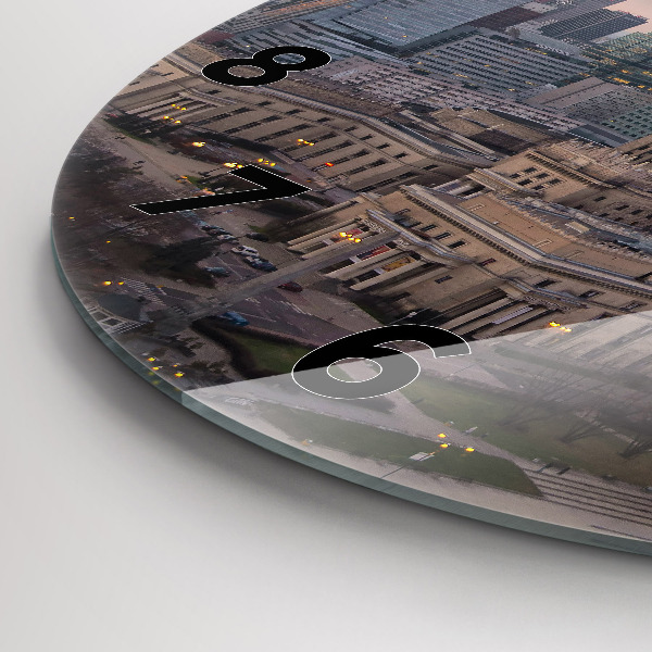 Orologio rotondo in vetro Panorama di Varsavia