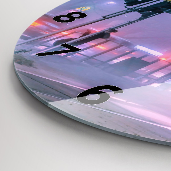 Orologio rotondo Varsavia nella nebbia