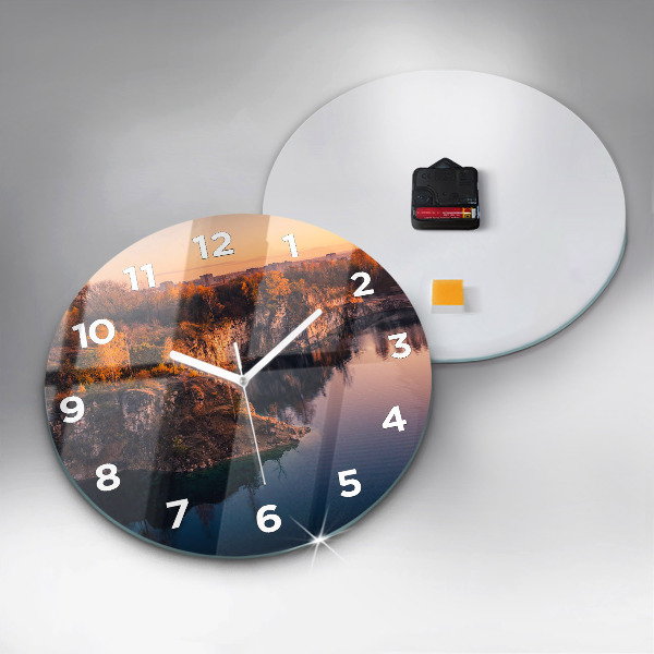 Orologio rotondo in vetro Lago di Cracovia Zakrzówek