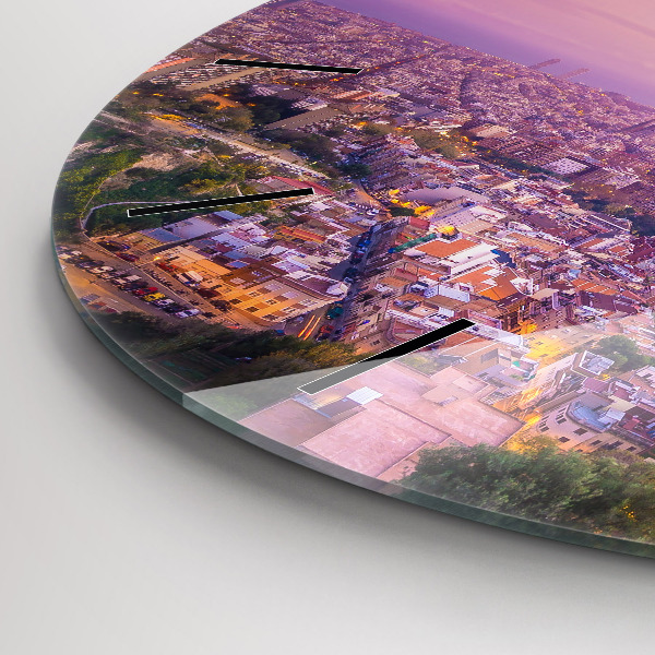 Orologio rotondo in vetro Bunker di Barcellona El Carmel