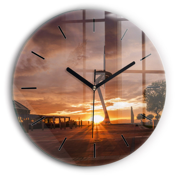 Orologio rotondo in vetro Parco Olimpico di Barcellona