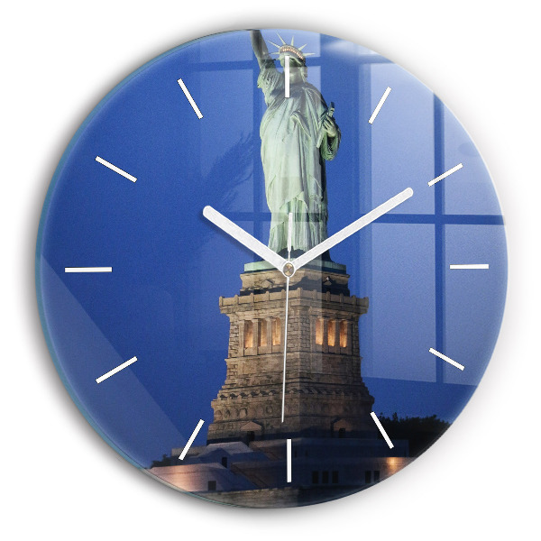 Orologio rotondo in vetro Statua della Libertà New York