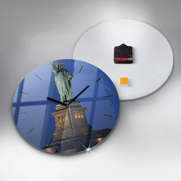 Orologio rotondo in vetro Statua della Libertà New York