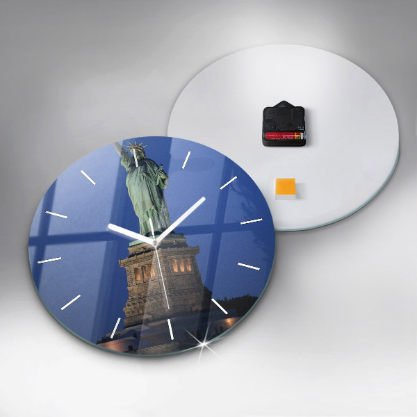 Orologio rotondo in vetro Statua della Libertà New York