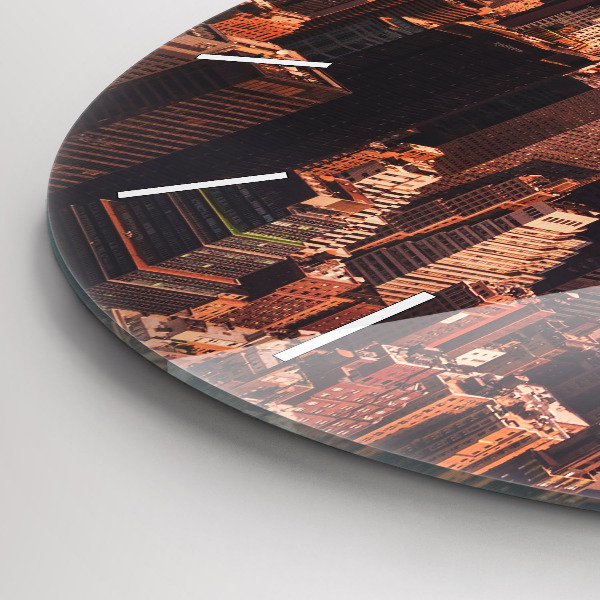 Orologio rotondo in vetro Panorama della città ovest