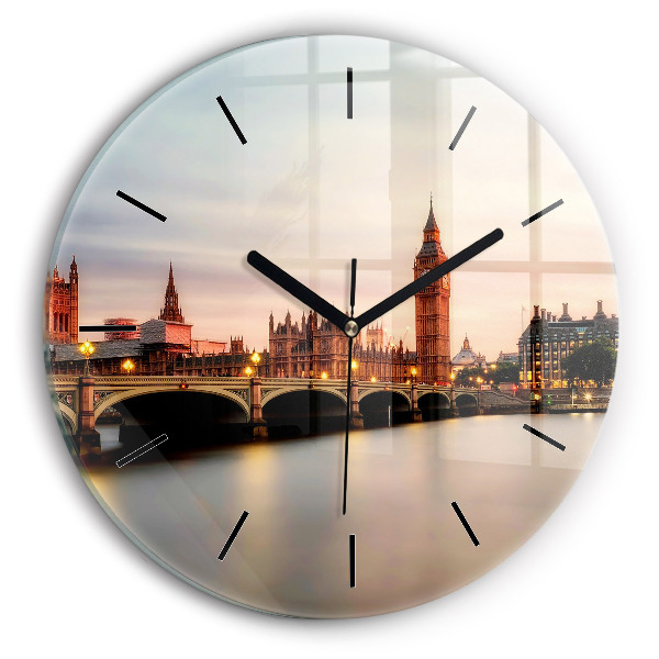 Orologio rotondo in vetro Panorama del Big Ben di Londra