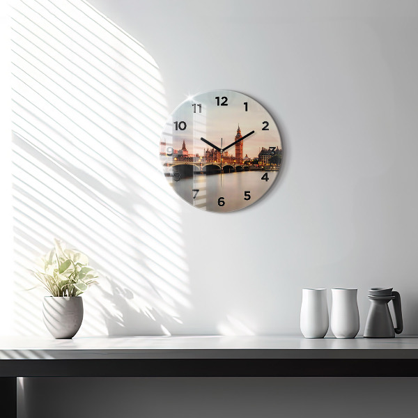 Orologio rotondo in vetro Panorama del Big Ben di Londra