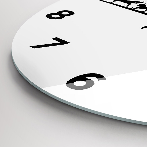 Orologio rotondo in vetro Grafica panoramica di Poznan