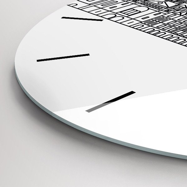 Orologio rotondo Panorama dell'architettura di Lodz