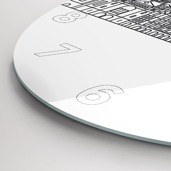 Orologio rotondo Panorama dell'architettura di Lodz