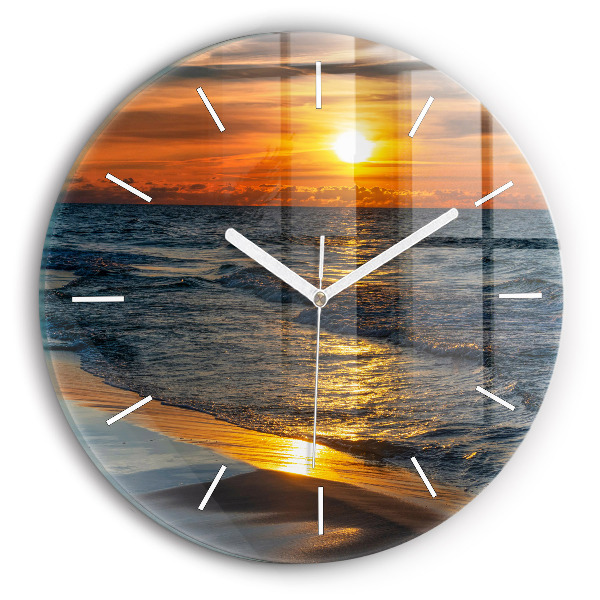 Orologio rotondo in vetro Władysławowo Mar Baltico