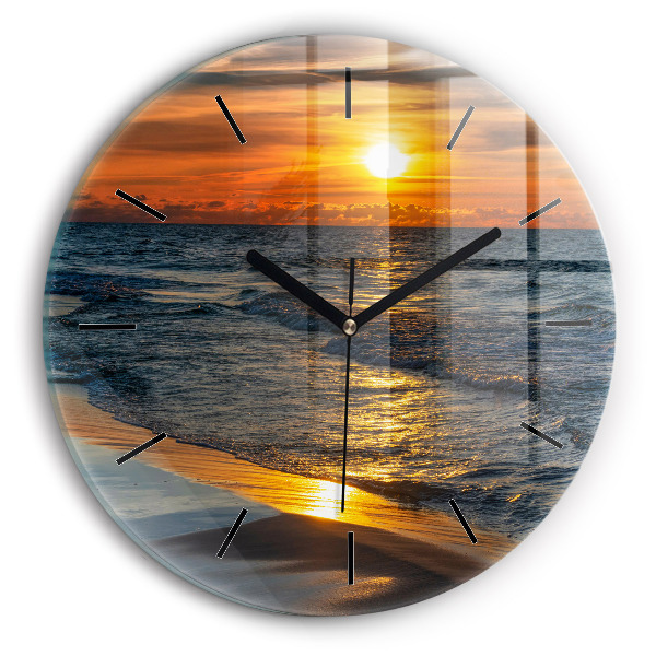 Orologio rotondo in vetro Władysławowo Mar Baltico