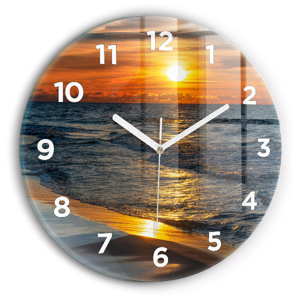 Orologio rotondo in vetro Władysławowo Mar Baltico