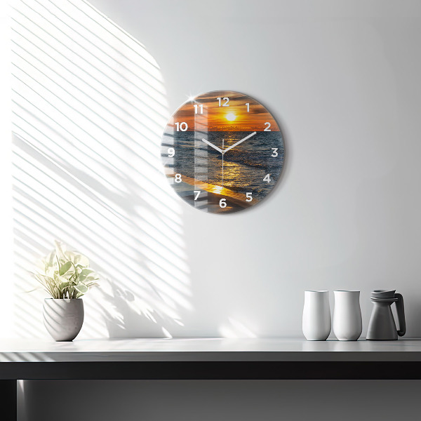 Orologio rotondo in vetro Władysławowo Mar Baltico