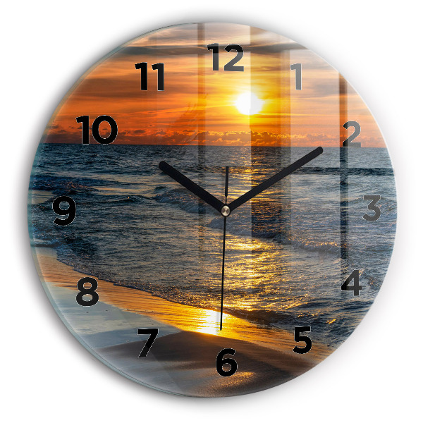 Orologio rotondo in vetro Władysławowo Mar Baltico