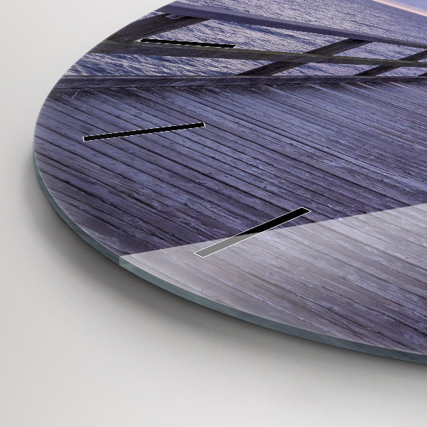 Orologio rotondo in vetro Molo sul Mar Baltico