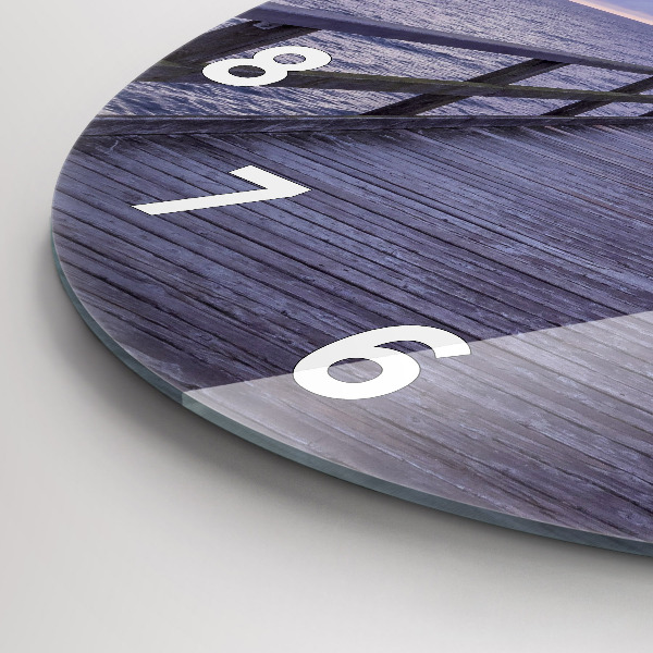 Orologio rotondo in vetro Molo sul Mar Baltico