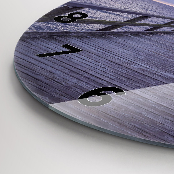 Orologio rotondo in vetro Molo sul Mar Baltico