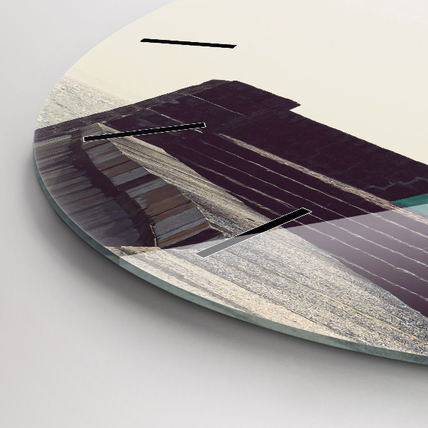 Orologio rotondo in vetro Il faro e il mare