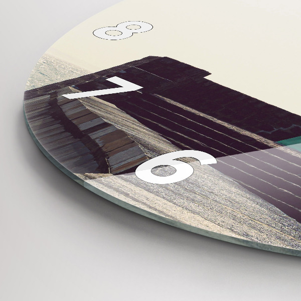 Orologio rotondo in vetro Il faro e il mare