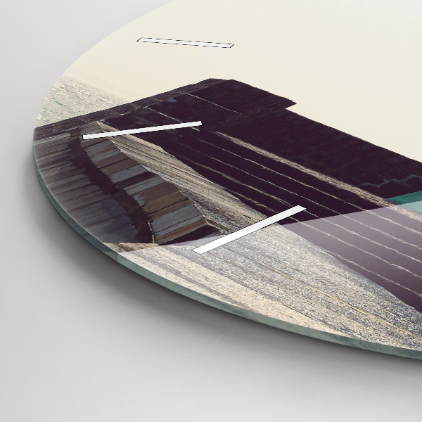 Orologio rotondo in vetro Il faro e il mare