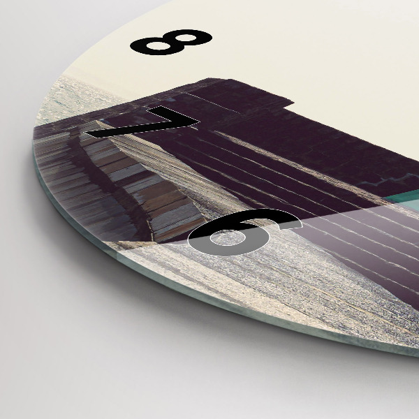 Orologio rotondo in vetro Il faro e il mare