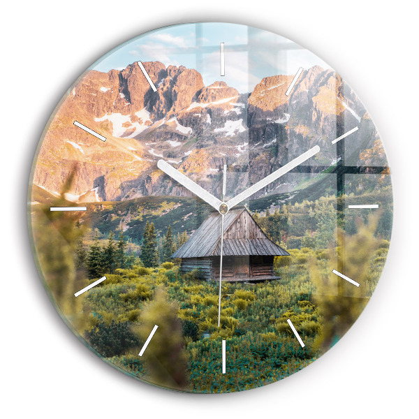 Orologio rotondo in vetro Cottage nei Monti Tatra
