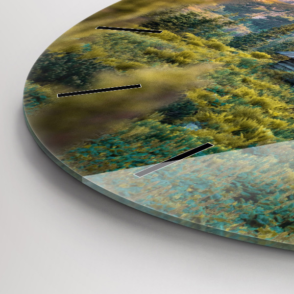 Orologio rotondo in vetro Cottage nei Monti Tatra