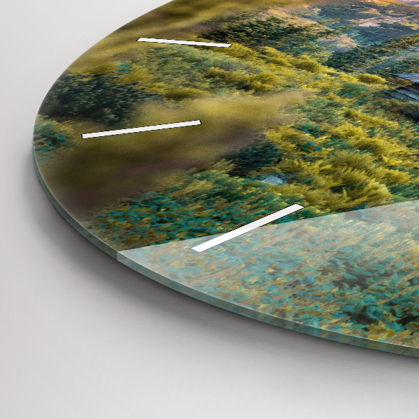 Orologio rotondo in vetro Cottage nei Monti Tatra