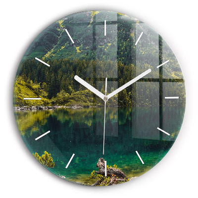 Orologio rotondo in vetro Morskie Oko nei Monti Tatra