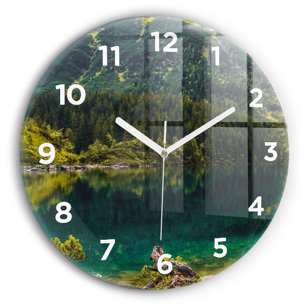Orologio rotondo in vetro Morskie Oko nei Monti Tatra
