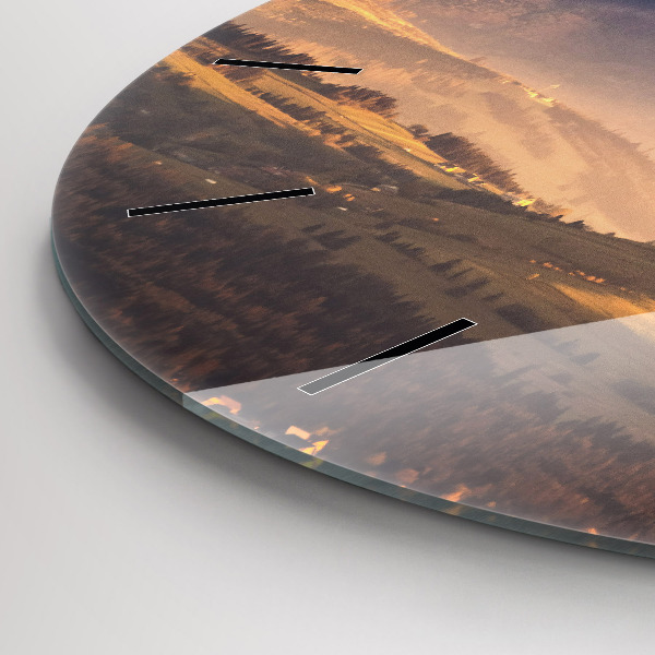 Orologio rotondo in vetro Paesaggio invernale dei Monti Tatra