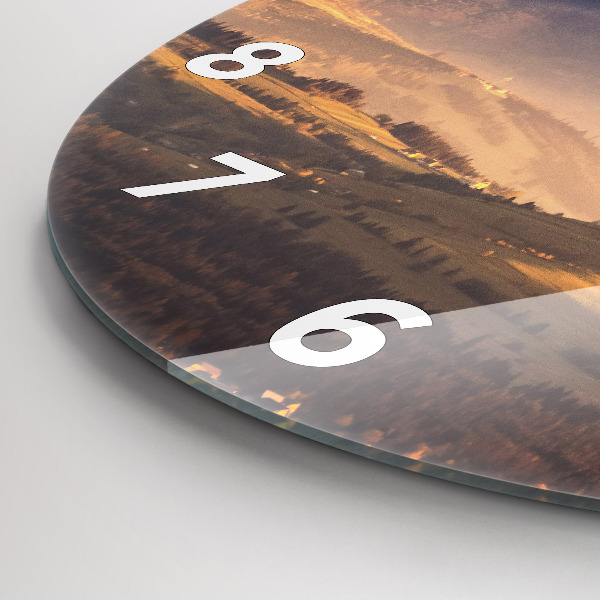 Orologio rotondo in vetro Paesaggio invernale dei Monti Tatra