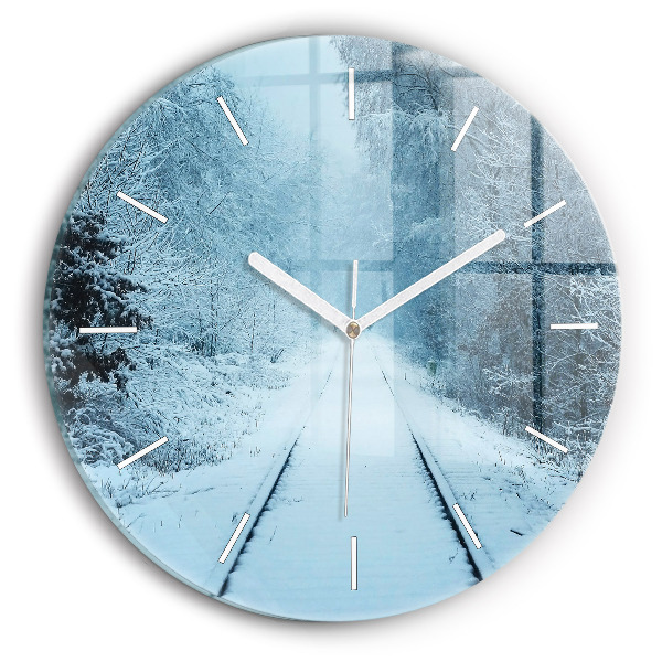 Orologio rotondo in vetro Cervi sulle tracce
