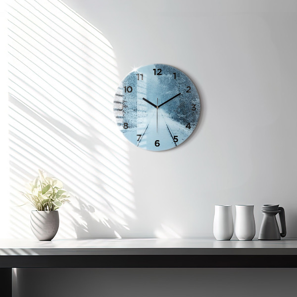 Orologio rotondo in vetro Cervi sulle tracce