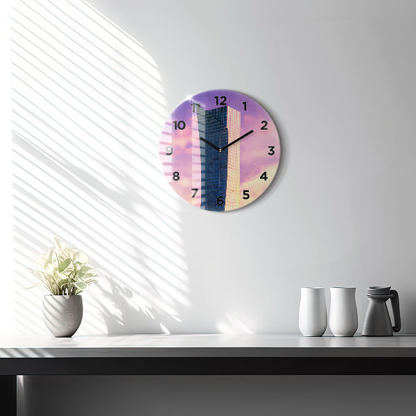 Orologio rotondo in vetro Grattacielo a Varsavia
