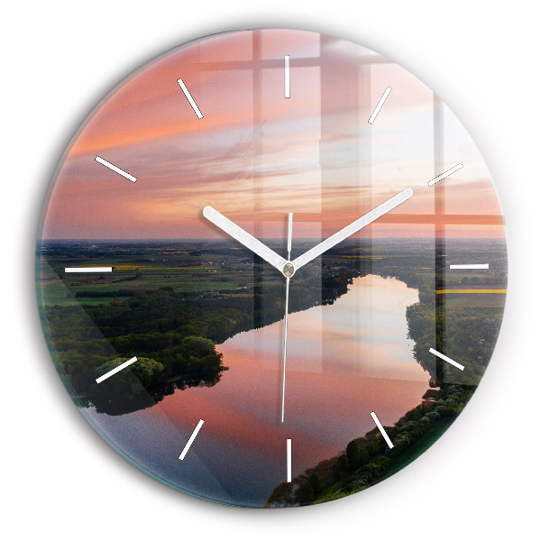 Orologio rotondo in vetro Vista lago