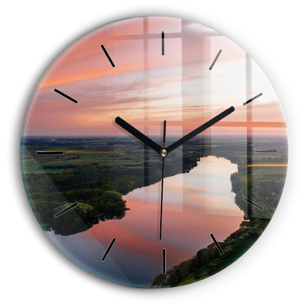 Orologio rotondo in vetro Vista lago