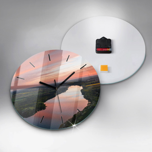 Orologio rotondo in vetro Vista lago