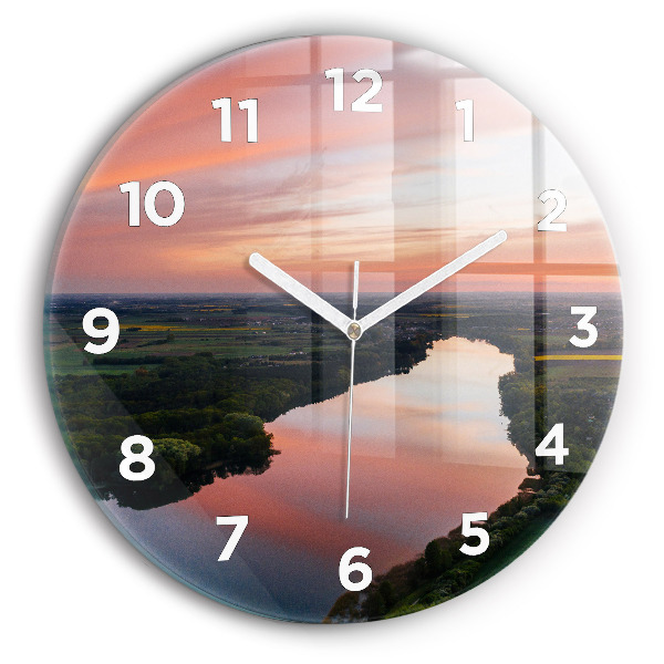 Orologio rotondo in vetro Vista lago