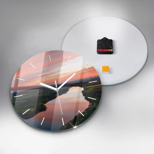 Orologio rotondo in vetro Vista lago