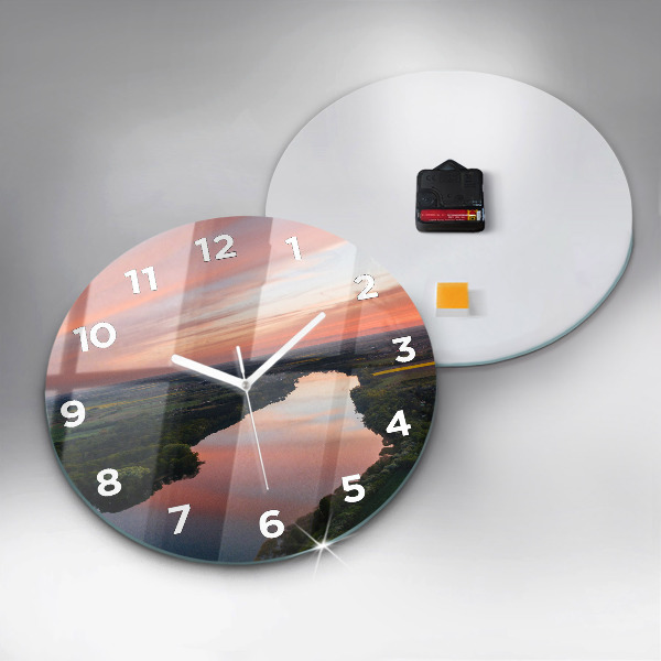 Orologio rotondo in vetro Vista lago
