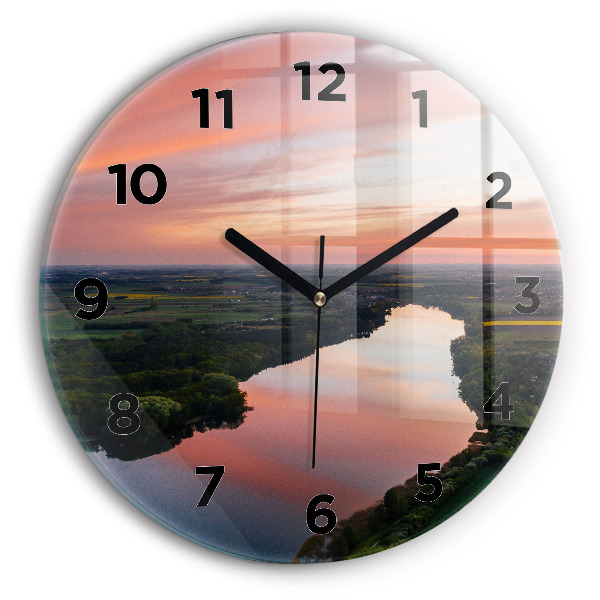 Orologio rotondo in vetro Vista lago