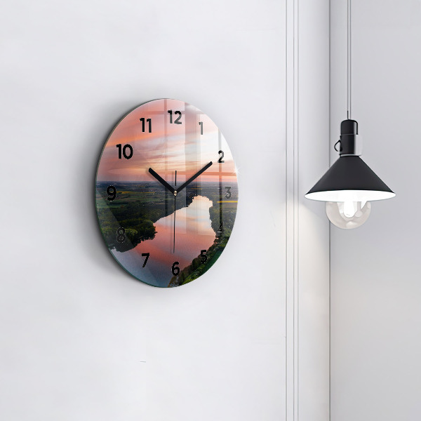 Orologio rotondo in vetro Vista lago