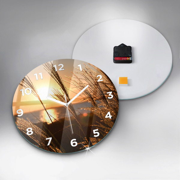 Orologio rotondo in vetro Grano al sole dorato